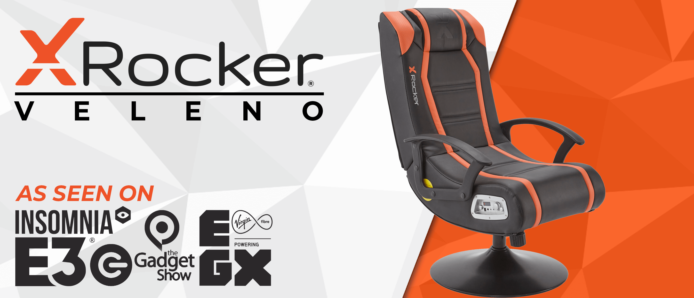 X ROCKER Veleno JR 2.1 Rocker Gaming Chair Black & Orange
