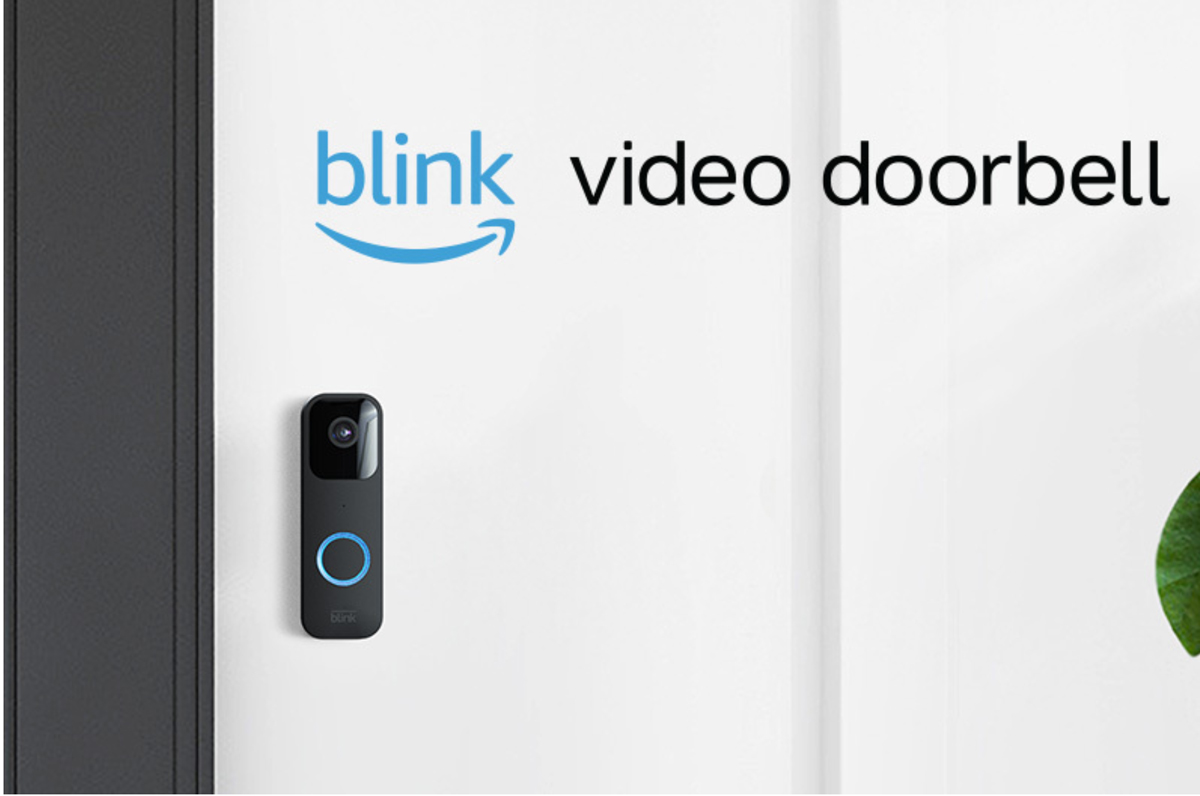 Blink Video Doorbell  Two-way audio, HD video, motion and chime app alerts  and Alexa enabled wired or wire-free (Black) 