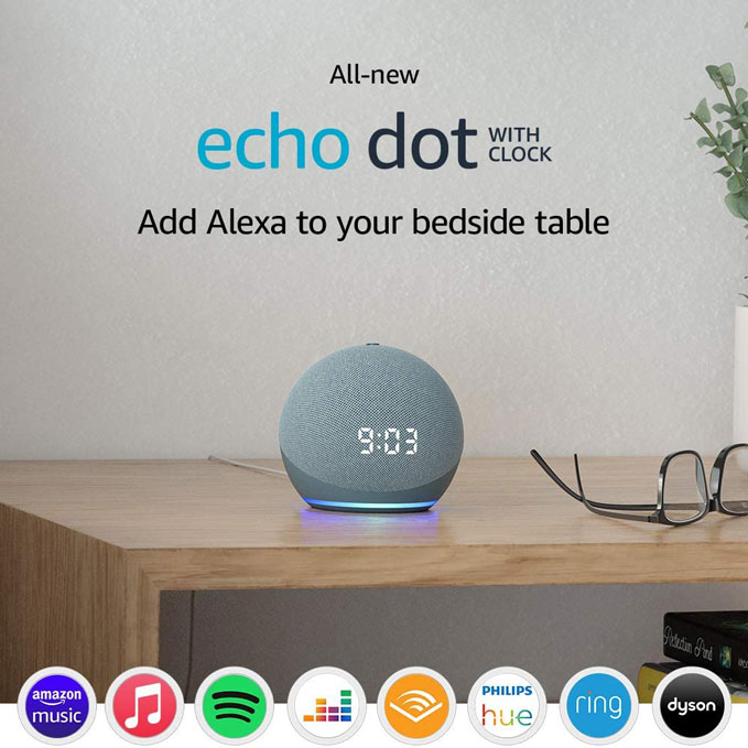 echo dot 3rd gen with clock currys