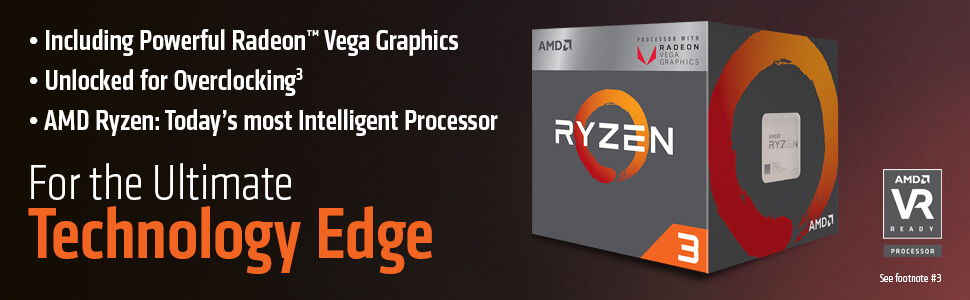 AMD RYZEN 3 2200G Quad-Core 3.5 GHz (3.7 GHz Max Boost) Socket AM4 