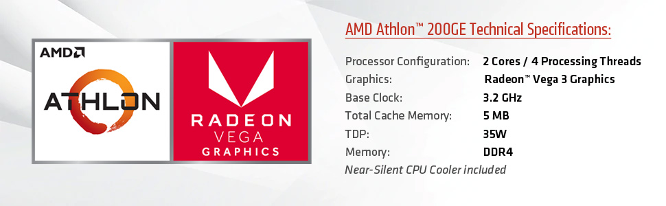 AMD Athlon 200GE Processor with Radeon 