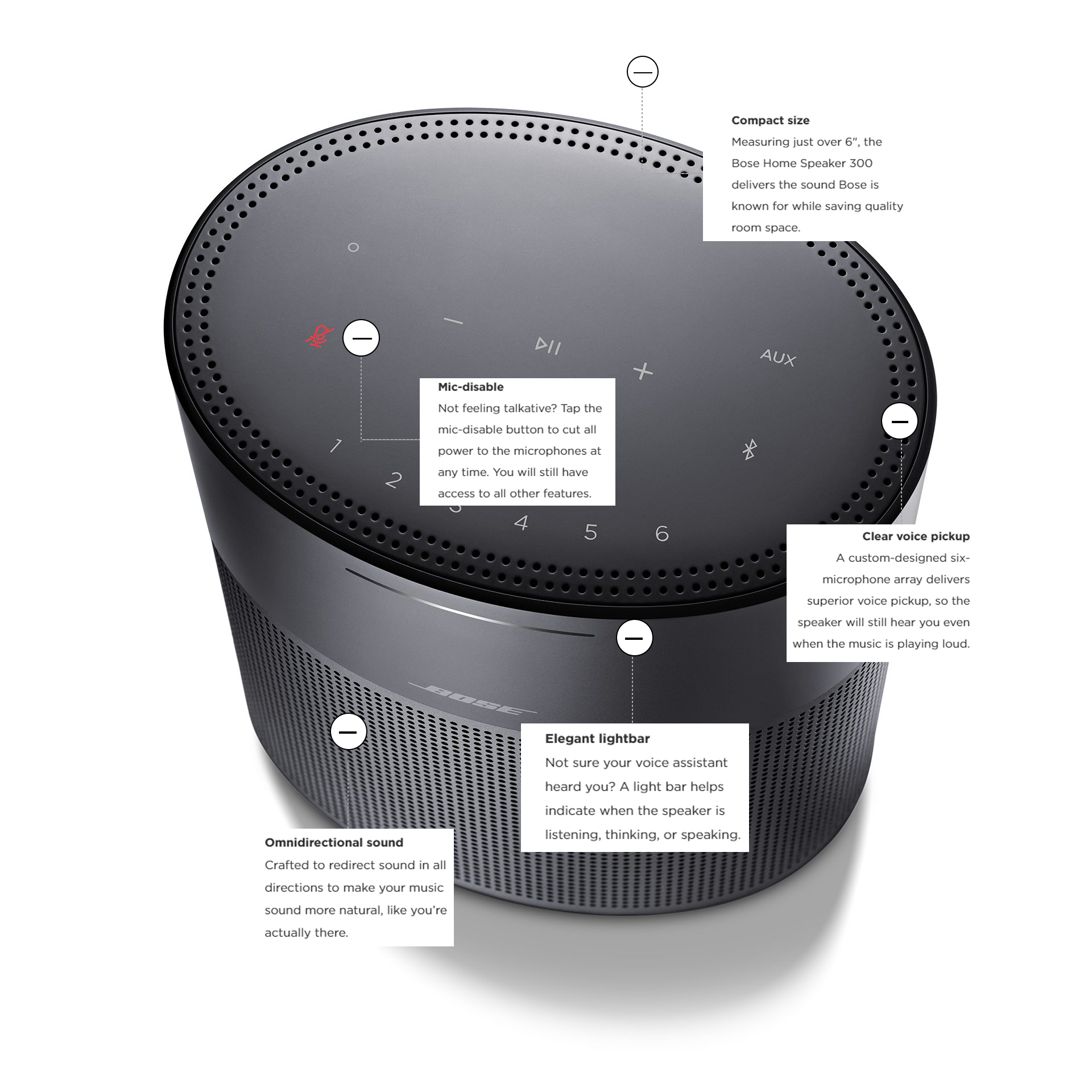 Bose Home Speaker 300 Wireless Smart Speaker with the Google