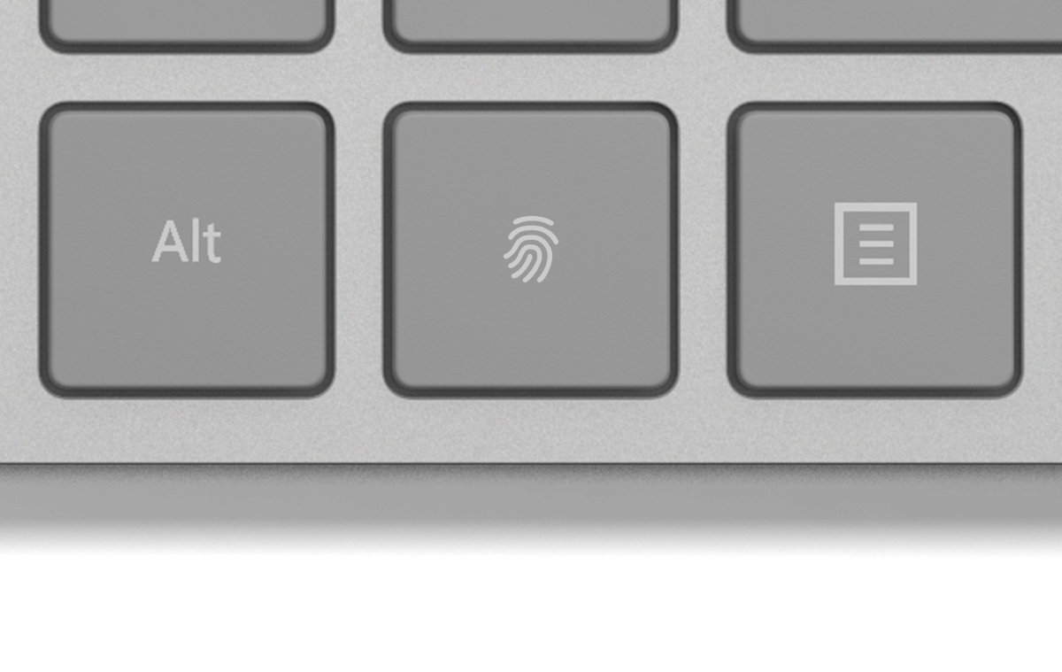 windows keyboard with fingerprint reader