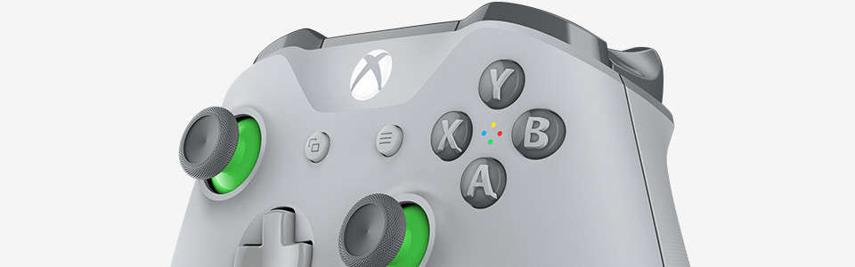 gray green xbox controller
