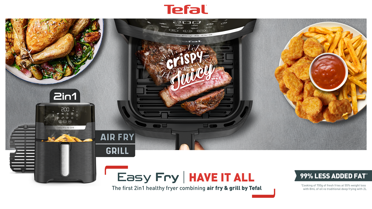 Tefal Easy Fry Precision 2in1 Digital Air Fryer & Grill 4.2L EY505