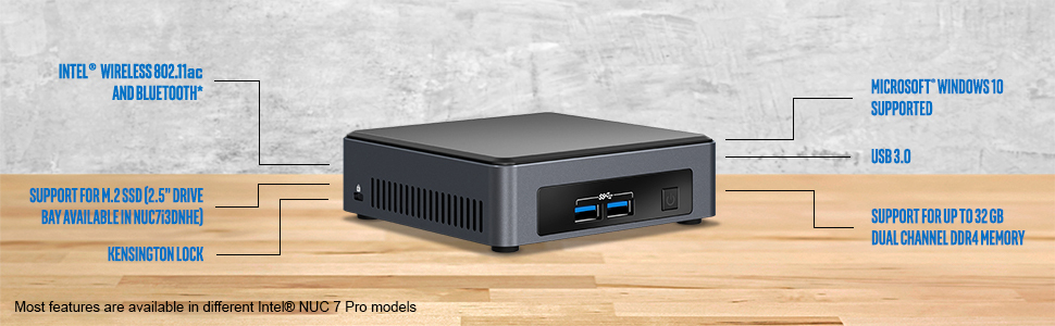 NEW Intel NUC PC NUC7i7DNKE Core i7 8650U 4.2GHz 64GB RAM